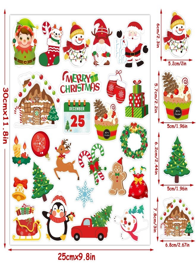 MARFOREVER 25 Pcs Christmas Window Gel Clings, Xmas Santa Claus Snowman Gingerbread Man Snowflake Penguin Thick Window Clings Decals for Classroom Nursery Home Christmas Holiday Party Decorations - Image 3